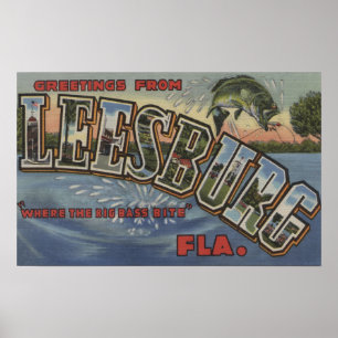 Leesburg, Florida - große Buchstabe-Szenen Poster
