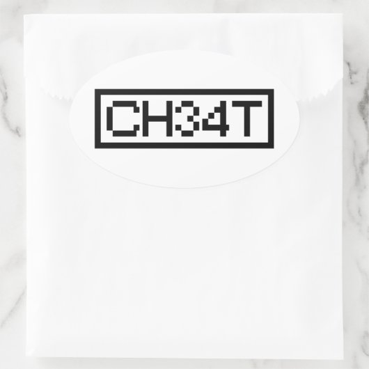 LEET CHEAT OVALER AUFKLEBER (Tasche)