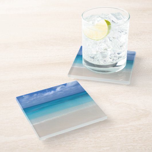 Leetürken des strand-| und Caicos-Foto Glasuntersetzer (Schrägansicht)