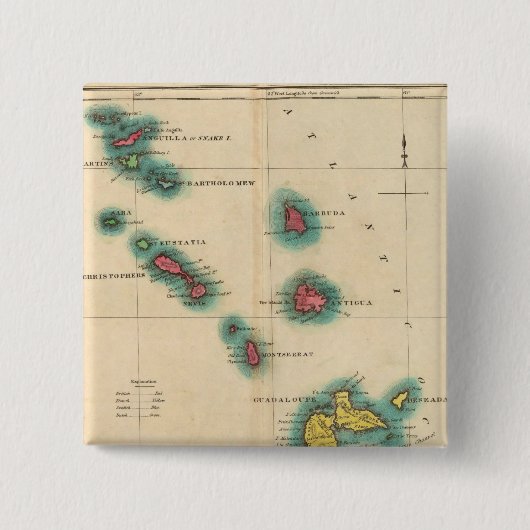 Leeward-Inseln Button (Vorderseite)