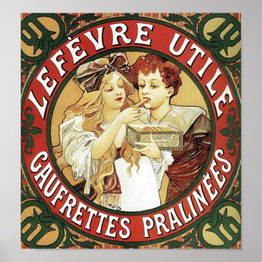 Lefevre Utile von Alphonse Mucha Poster (Vorne)