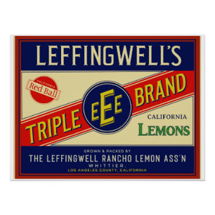 LEFFINGWELL KALIFORNIEN LEMONS VON WHITTIER CA POSTER