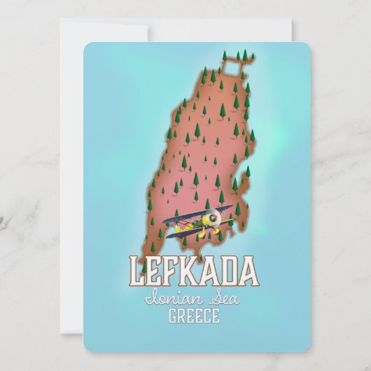 Lefkada Griechenland Reiseplakat. (Rückseite)