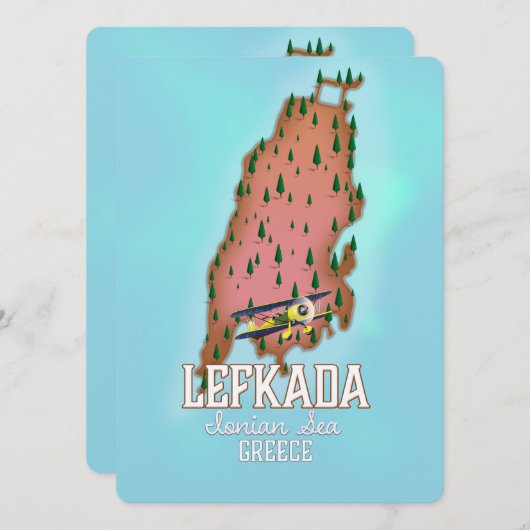 Lefkada Griechenland Reiseplakat. (Vorne/Hinten)