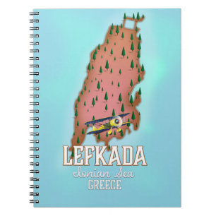 Lefkada Griechenland Reiseplakat. Notizblock