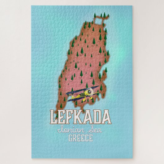 Lefkada Griechenland Reiseplakat. Puzzle (Vertikal)