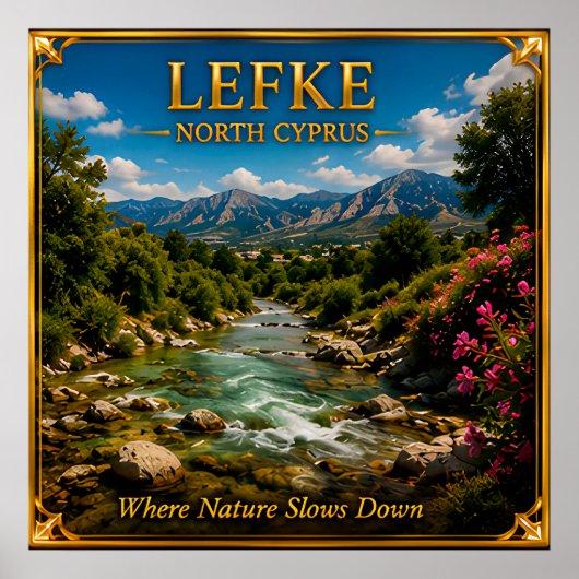 Lefke Nordzypern Grüne Küste Reise Erinnerung Poster (Vorne)