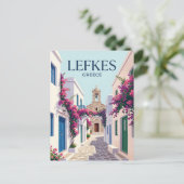 Lefkes Griechenland Postkarte (Stehend Vorderseite)