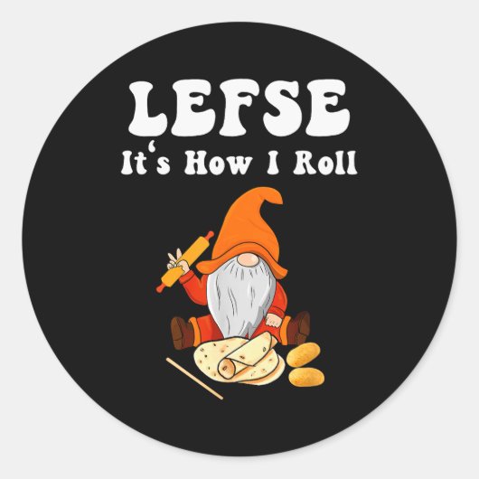 Lefse It's How I Roll Christmas  Runder Aufkleber (Vorderseite)