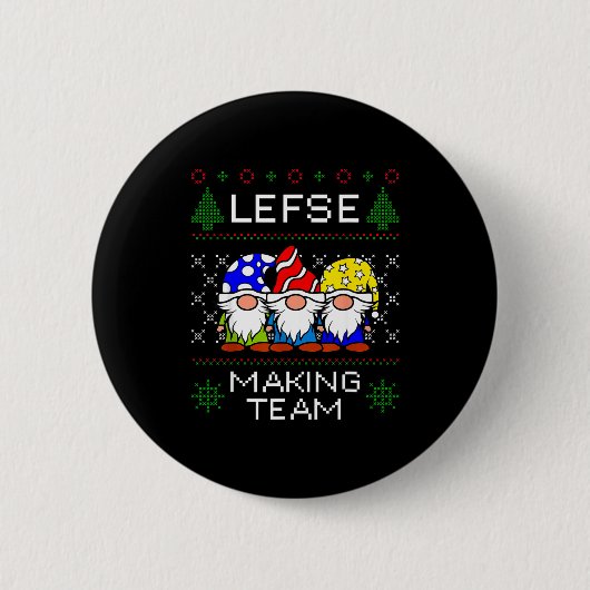 Lefse Making Team Ugly Christmas Sweater Button (Vorderseite)
