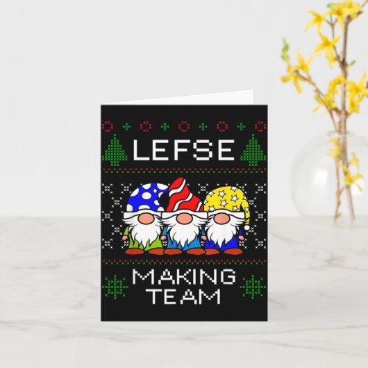 Lefse Making Team Ugly Christmas Sweater  Karte (Gelbe Blume)