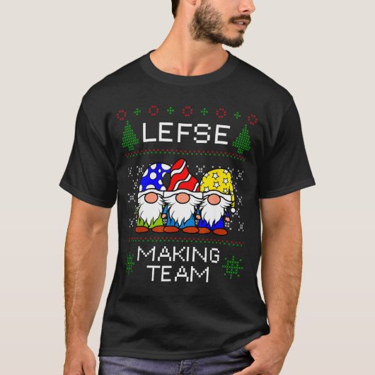 Lefse Making Team Ugly Christmas Sweater T-Shirt (Vorderseite)