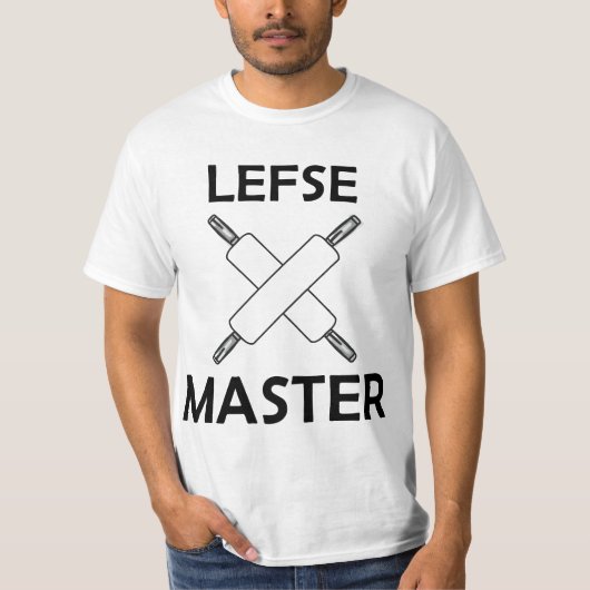 Lefse Master Crossed Rolling Pin Funny Norwegian F T-Shirt (Vorderseite)
