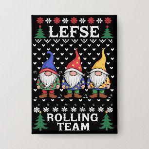 Lefse Rollendes Weihnachtsbäckerei-Gnom-Team Xmas  Button
