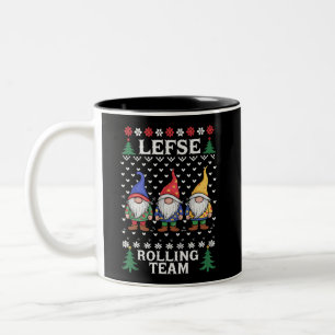Lefse Rollendes Weihnachtsbäckerei-Gnom-Team Xmas  Zweifarbige Tasse