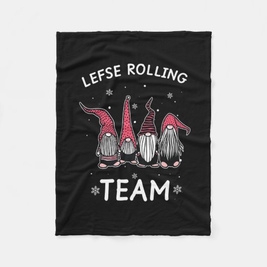 Lefse Rolling Team God Jul Gnome gibt Weihnachten  Fleecedecke (Vorderseite)