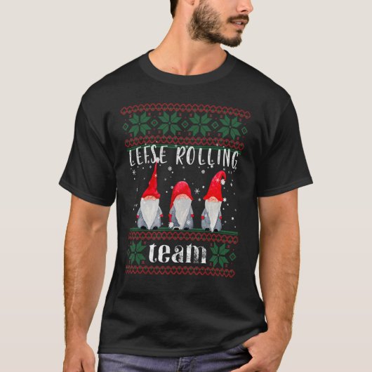 Lefse Rolling Team God Jul Gnome Tomte Ugly Xmas S T-Shirt (Vorderseite)