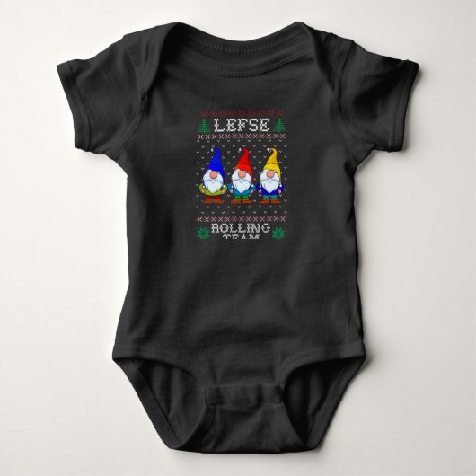 Lefse Rolling Team, Weihnachtsbacktomte Gnome Baby Strampler (Vorderseite)