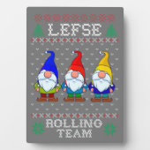 Lefse Rolling Team, Weihnachtsbacktomte Gnome Fotoplatte (Vorderseite)