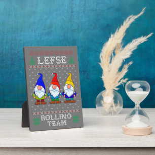 Lefse Rolling Team, Weihnachtsbacktomte Gnome Fotoplatte