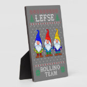 Lefse Rolling Team, Weihnachtsbacktomte Gnome Fotoplatte (Seite)