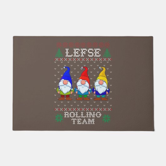 Lefse Rolling Team, Weihnachtsbacktomte Gnome Fußmatte (Vorderseite)
