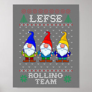 Lefse Rolling Team, Weihnachtsbacktomte Gnome Poster
