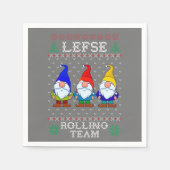 Lefse Rolling Team, Weihnachtsbacktomte Gnome Serviette (Vorderseite)