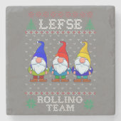 Lefse Rolling Team, Weihnachtsbacktomte Gnome Steinuntersetzer (Vorderseite)