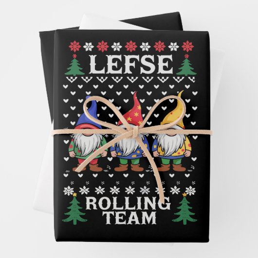 Lefse Rolling Team Weihnachtsgebäck Gnome Xmas Geschenkpapier Set (Beispiel)