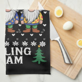 Lefse Rolling Team Weihnachtsgebäck Gnome Xmas Geschirrtuch (Viertel Falte)