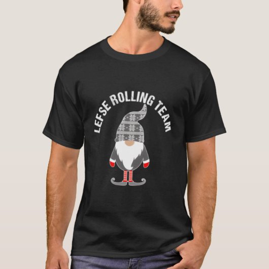 Lefse Rolling Tomte Gnome Skandinavien T-Shirt (Vorderseite)