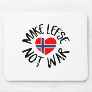 Lefse Shirt Geschenk Norwegisches Flag Herz machen Mousepad