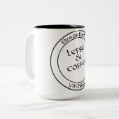 Lefse u. Kaffee - Frühstück von Wikinger-Tasse Zweifarbige Tasse (Vorderseite Links)