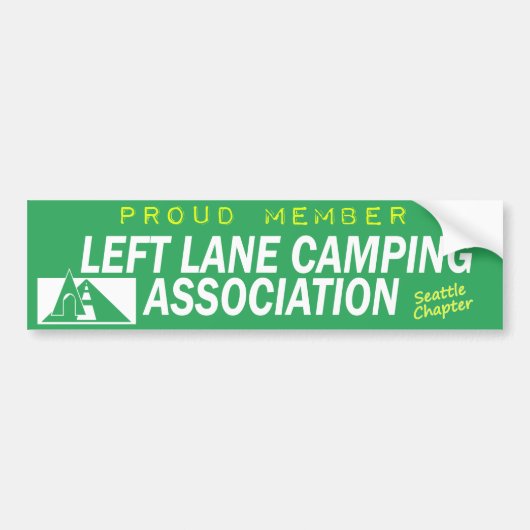 Left Lane Camping Association (Seattle Chapter) Autoaufkleber (Vorne)