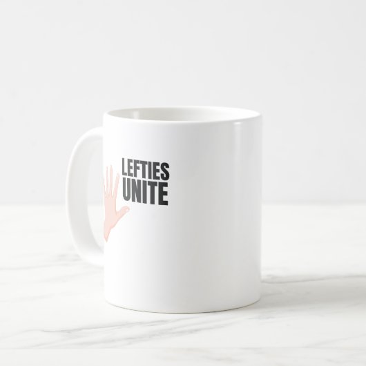 Lefties Unite Lefty-Geschenk Kaffeetasse (Vorderseite Links)