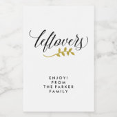 Leftovers | Moderne Typografie und Imitate Gold Zw Lebensmitteletikett (Einzelnes Label)