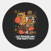 Leftovers sind für Quito Erntedank Day Funny Runder Aufkleber (Vorderseite)