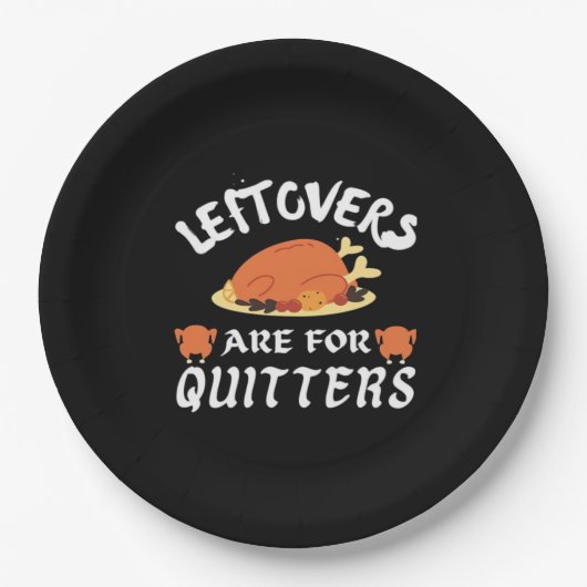 Leftovers sind für Quitters Classic Funny Retro Pappteller (Vorderseite)