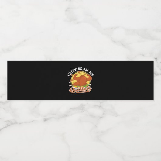 Leftovers sind für Quitters Classic Funny Retro Wasserflaschenetikett (Einzelnes Label)