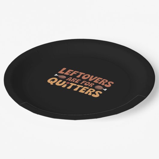 Leftovers sind für Quitters Funny Erntedank Desi Pappteller (Schrägansicht)
