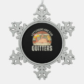 Leftovers sind für Quitters Funny Erntedank Retter Schneeflocken Zinn-Ornament (Vorderseite)