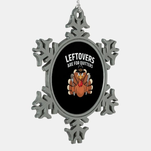 Leftovers sind für Quitters Funny Erntedank Vint Schneeflocken Zinn-Ornament (Links)