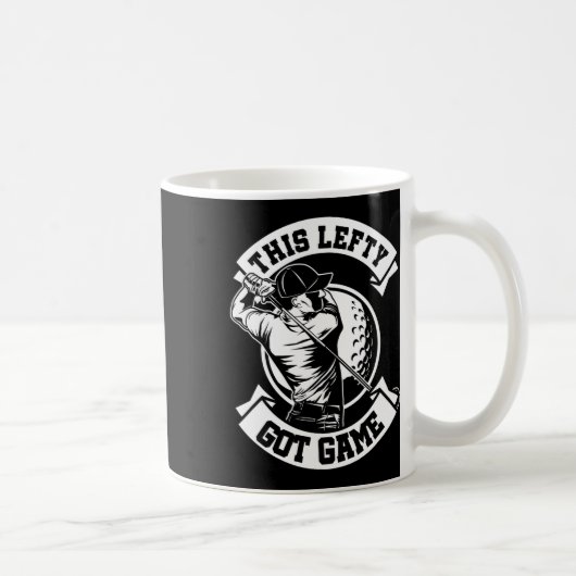 Lefty Golfer Left Hander Golf Left Handed Golfing  Kaffeetasse (Rechts)