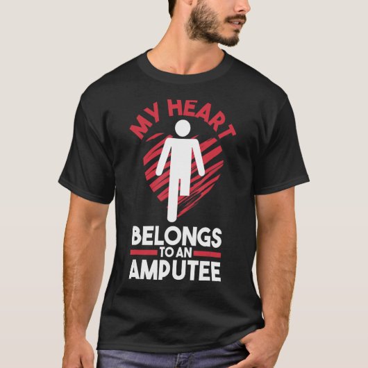 Leg Amputation Prothetisches Leck Mein Herz gehört T-Shirt (Vorderseite)