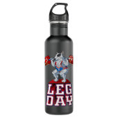 Leg Day Bull Terrier Weight Lifting Squat Gym 351 Edelstahlflasche (Vorderseite)
