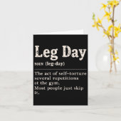 Leg Day Definition Gym Funny T-Shirt Workout Weigh Karte (Gelbe Blume)