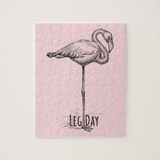 Leg Day Elegant Flamingo Fun Fitness Puzzle (Vertikal)