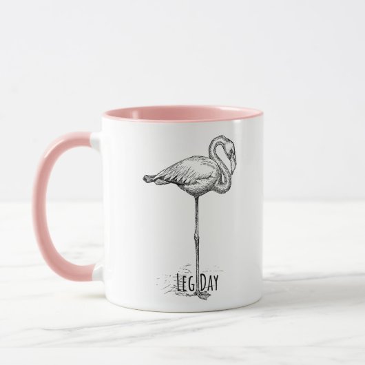Leg Day Elegant Flamingo Fun Fitness Tasse (Links)