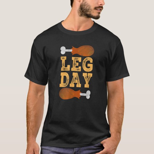 Leg Day Erntedank Kostüm Gym Pilgrim Happy Tur T-Shirt (Vorderseite)